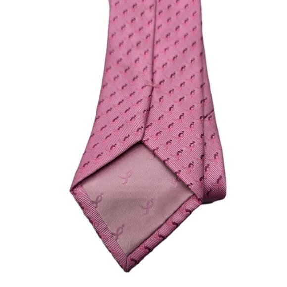 Susan G Komen KNOTS FOR HOPE Pink Ribbon All Over Print Men's Skinny Necktie Tie - Picture 5 of 6